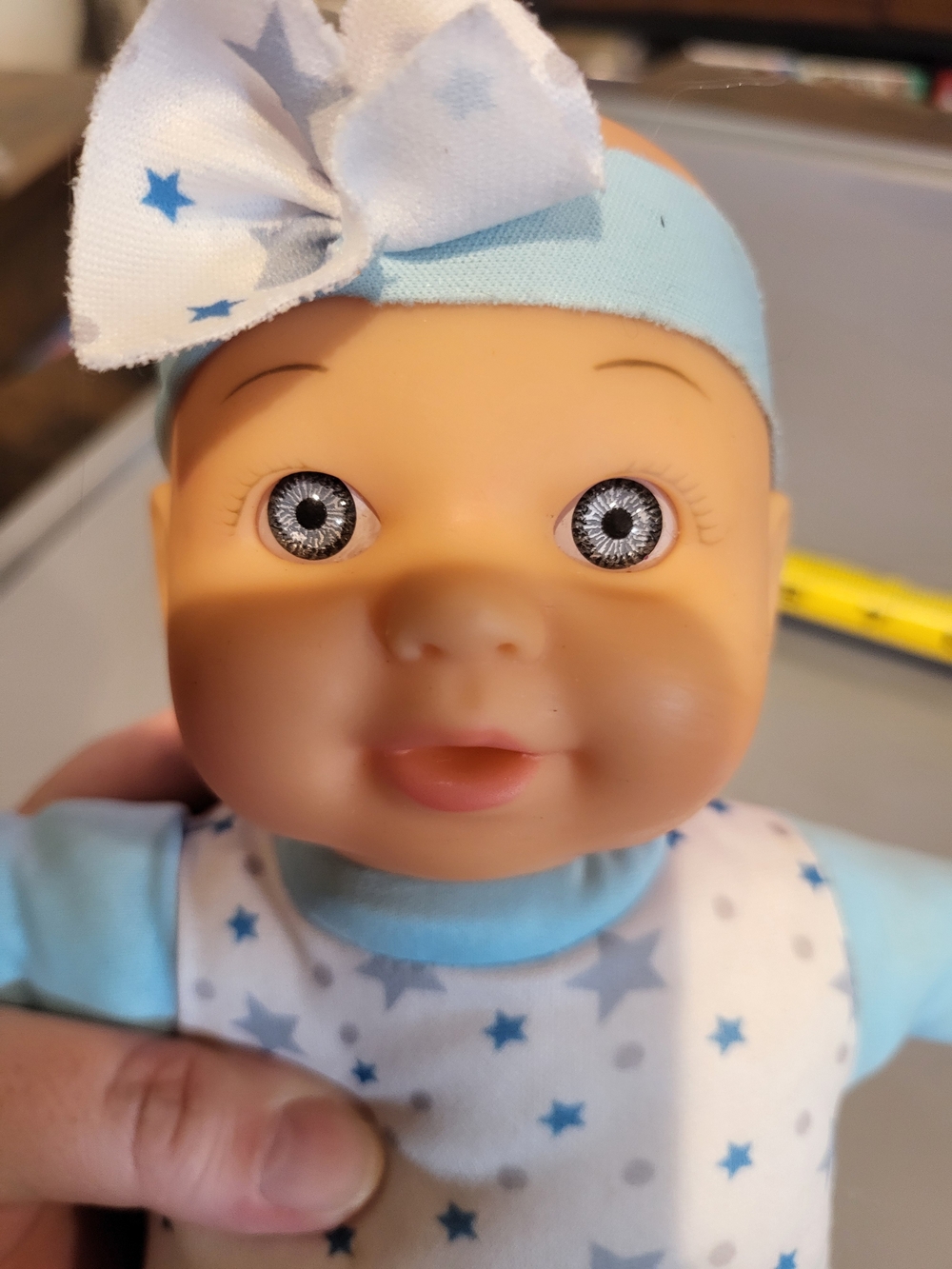 Greenbrier Baby Doll Blue Star Sleeper & Bow 11"